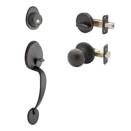 Copper Creek Colonial Handleset, Ball Knob Interior Trim, Tuscan Bronze CZ2610XBK-TB